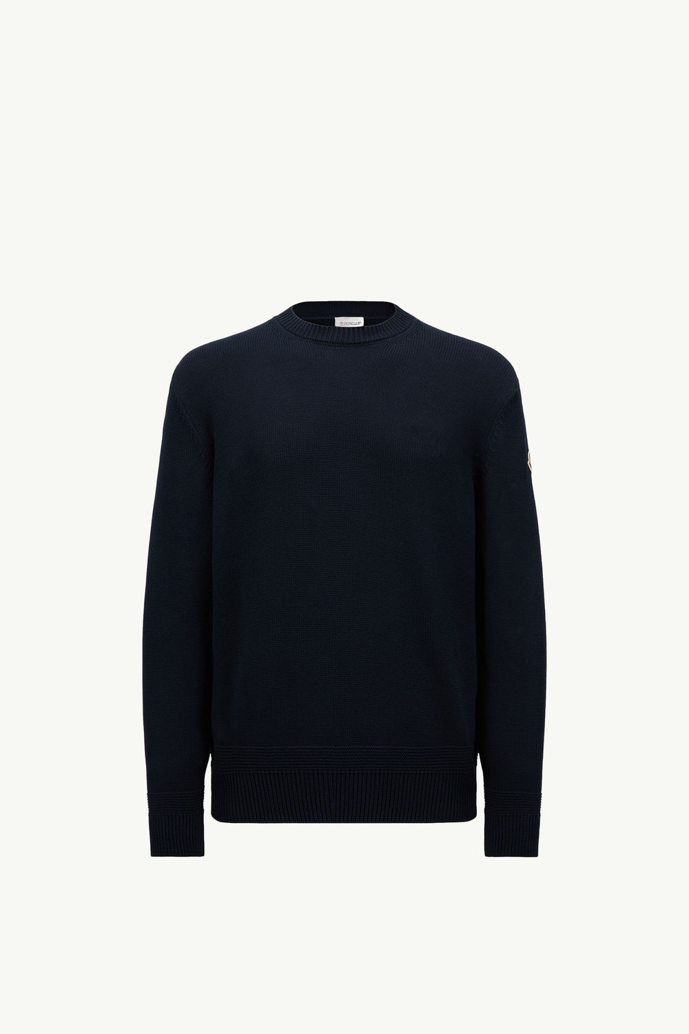 Logo Patch Cotton Jumper Men Navy Blue Moncler 2