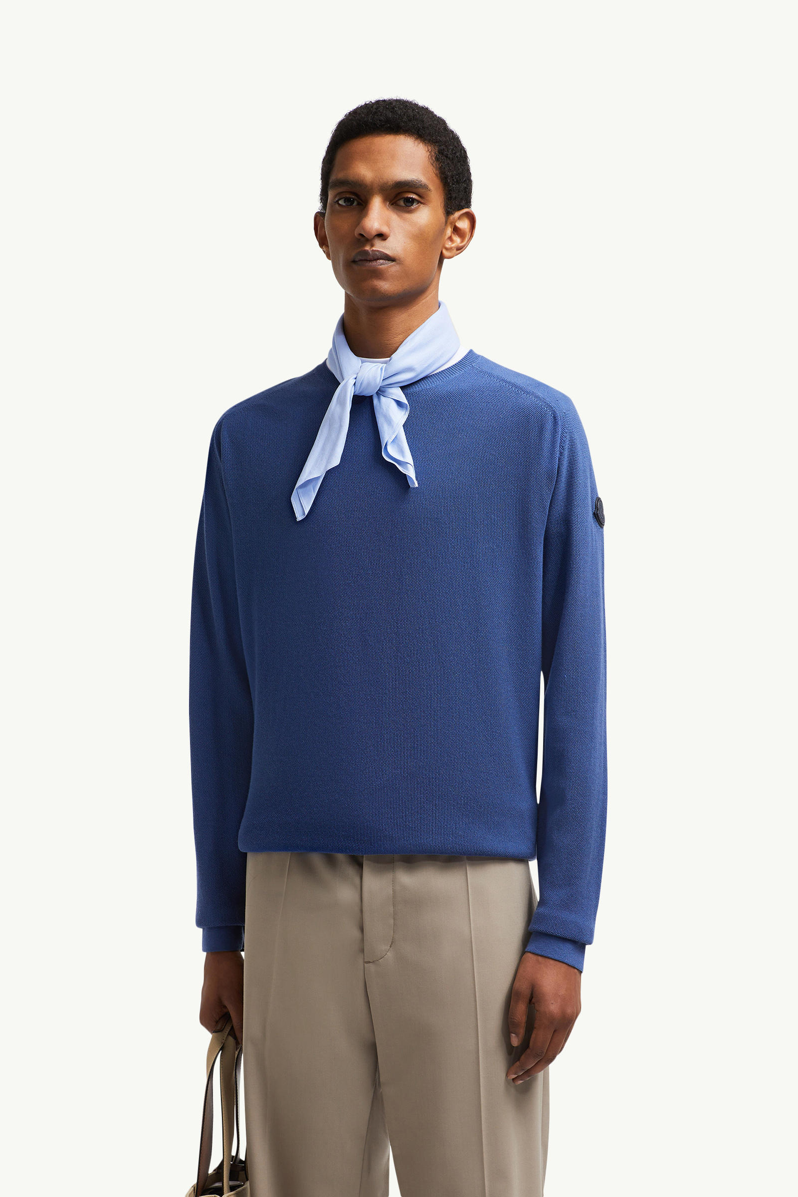Cotton & Cashmere Jumper Men Cobalt Blue Moncler 0