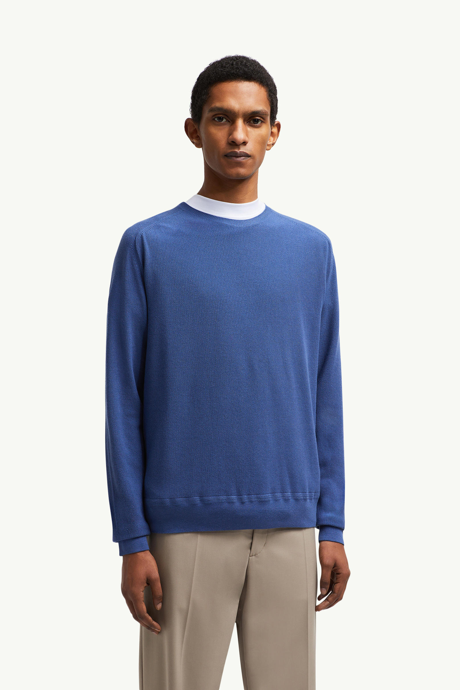 Cotton & Cashmere Jumper Men Cobalt Blue Moncler 3