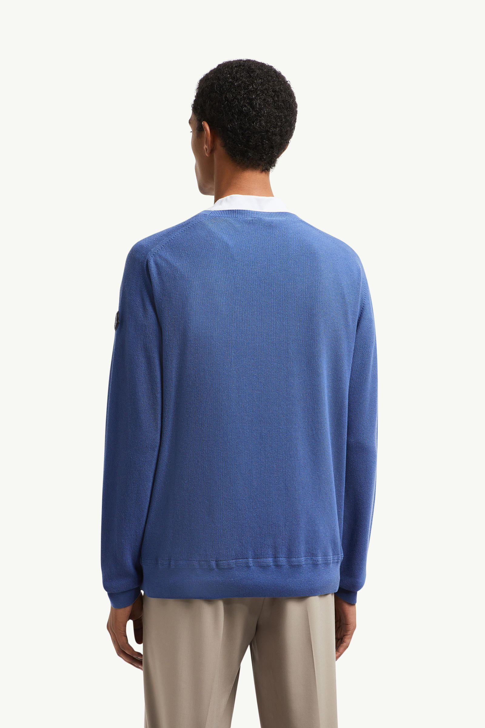 Cotton & Cashmere Jumper Men Cobalt Blue Moncler 4