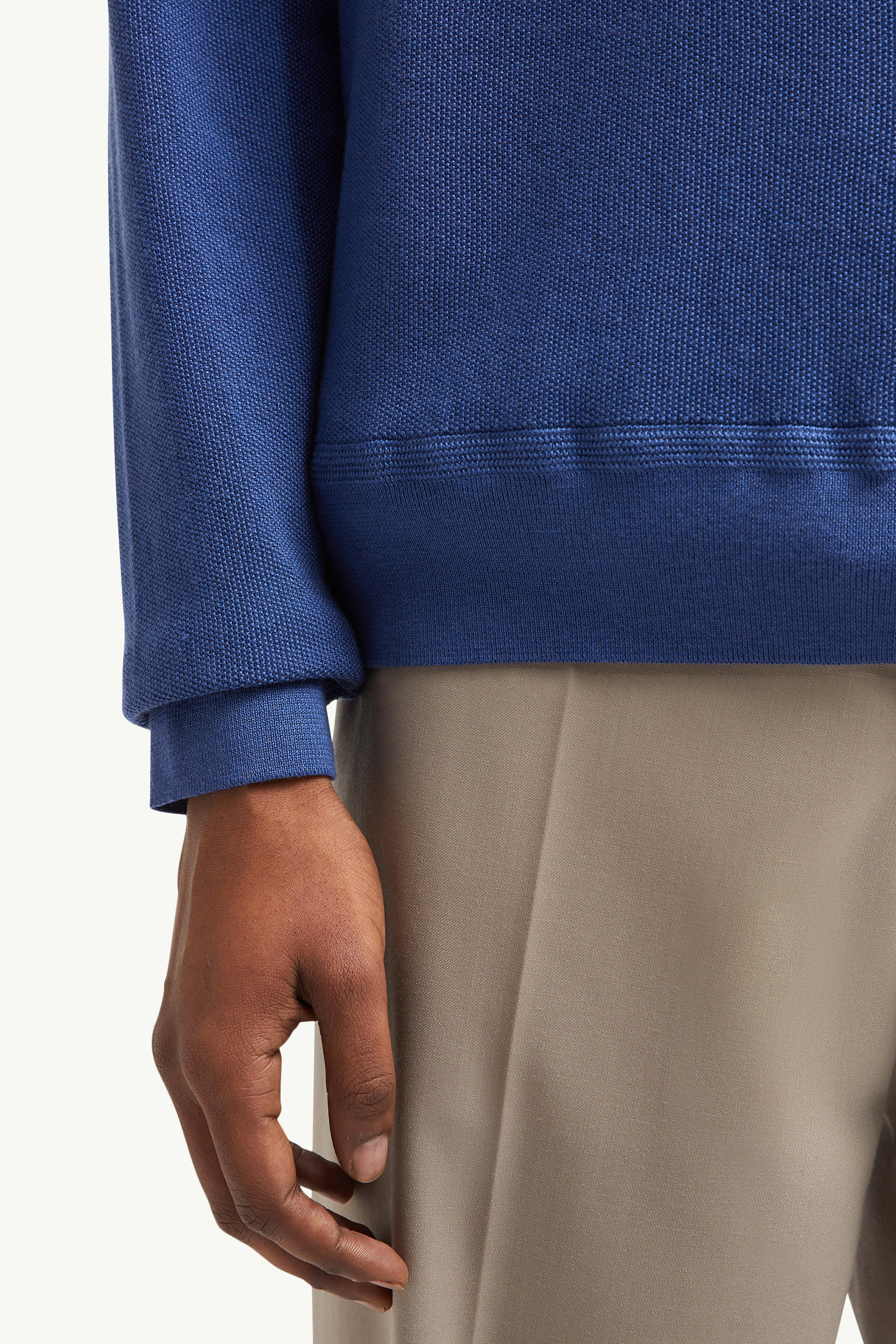 Pull en coton et cachemire Hommes Bleu Cobalt Moncler 5