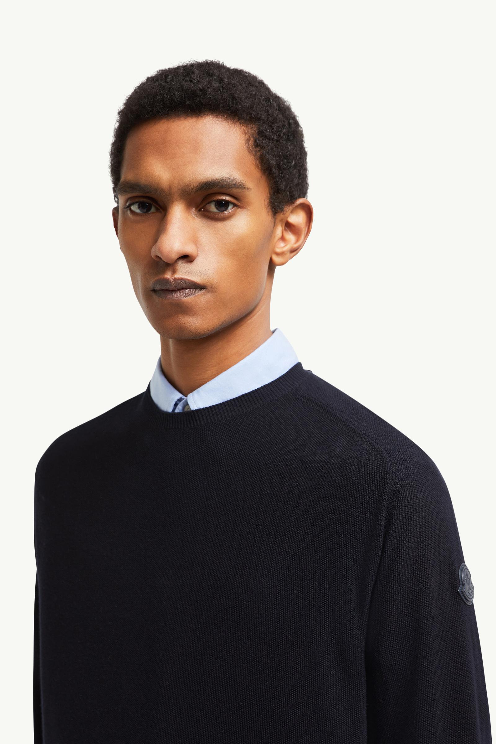 Pull en coton et cachemire Hommes Bleu foncé Moncler 1