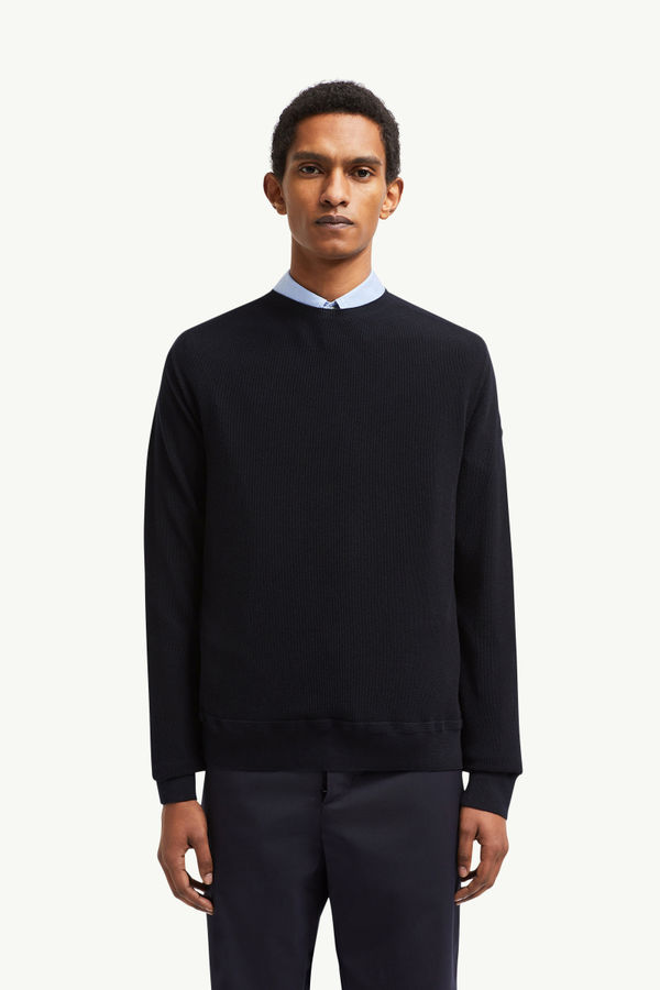 Cotton & Cashmere Jumper Men Dark Blue Moncler 3