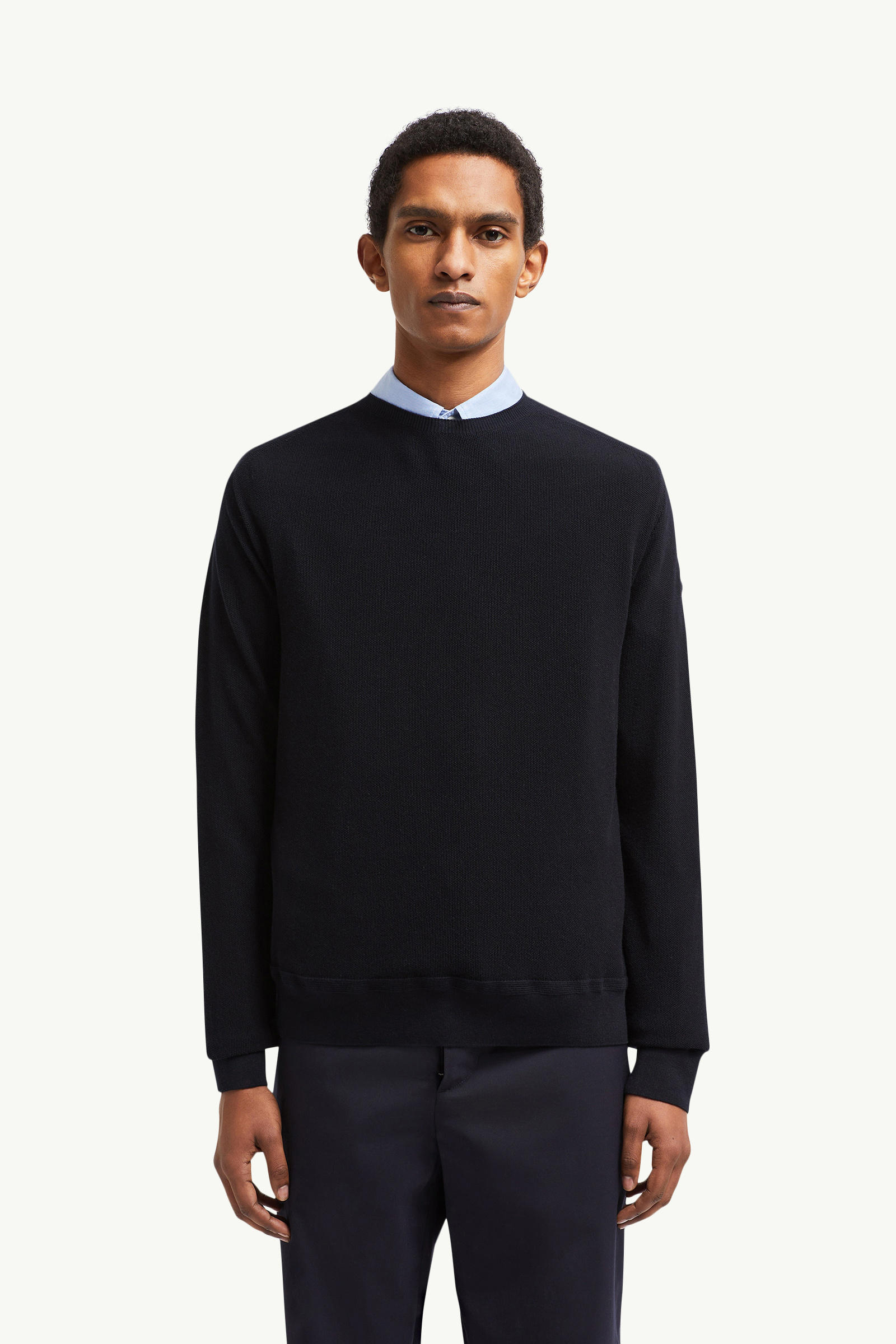 Pull en coton et cachemire Hommes Bleu foncé Moncler 3