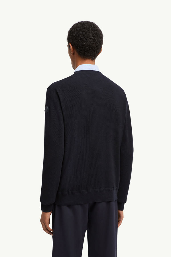 Cotton & Cashmere Jumper Men Dark Blue Moncler 4