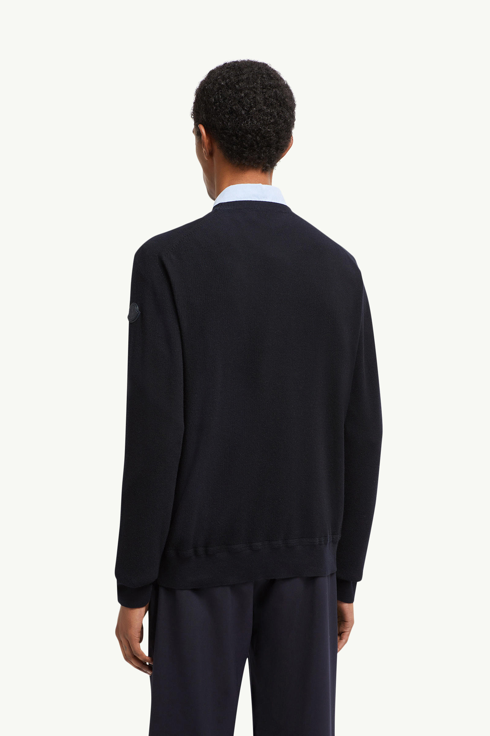 Pull en coton et cachemire Hommes Bleu foncé Moncler 4