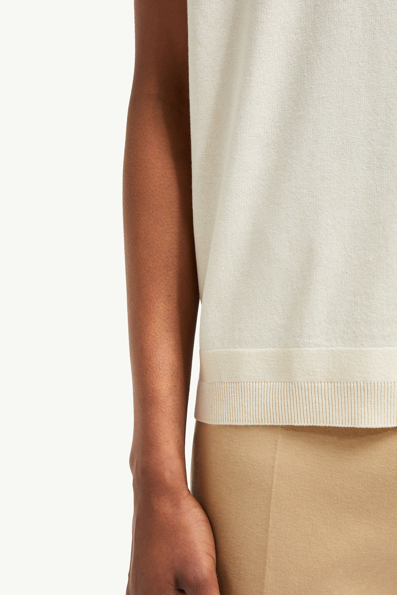 T-Shirt aus Seiden-Baumwoll-Strick Herren Weiß Moncler 5