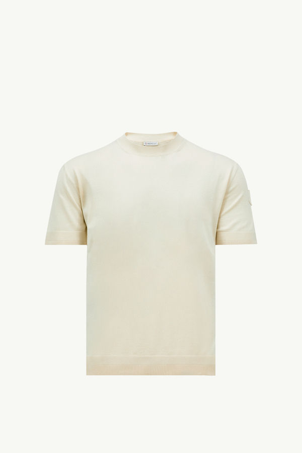 Camiseta de punto de algodón y seda Hombre Blanco Moncler 2