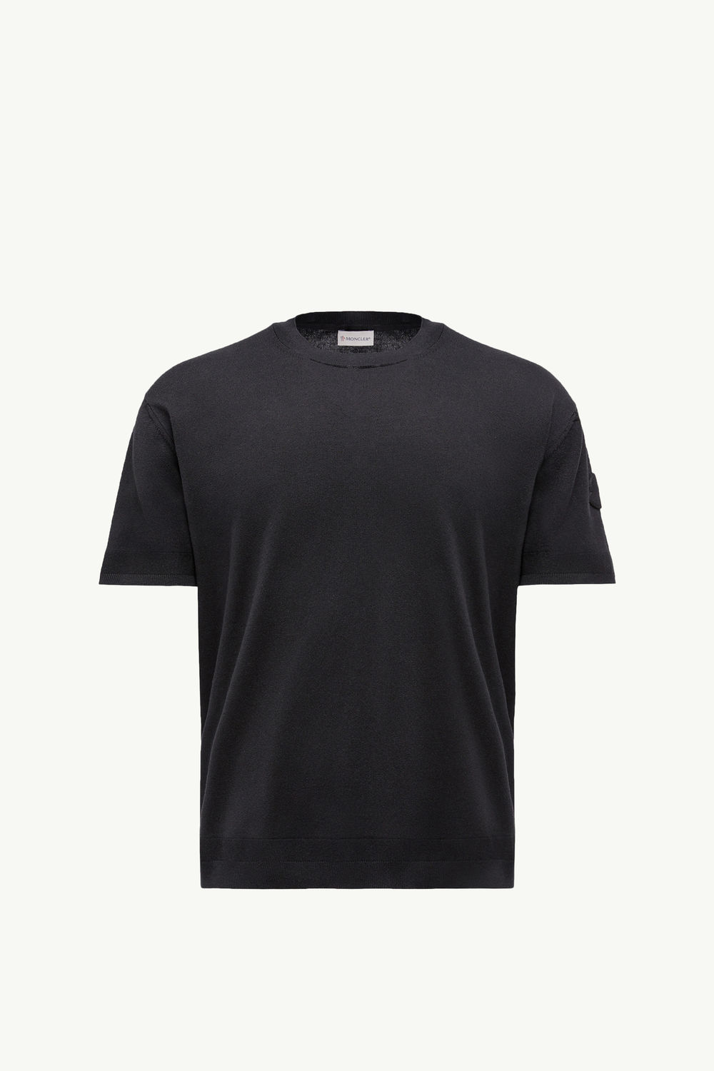 T-Shirt aus Seiden-Baumwoll-Strick Herren Schwarz Moncler 2