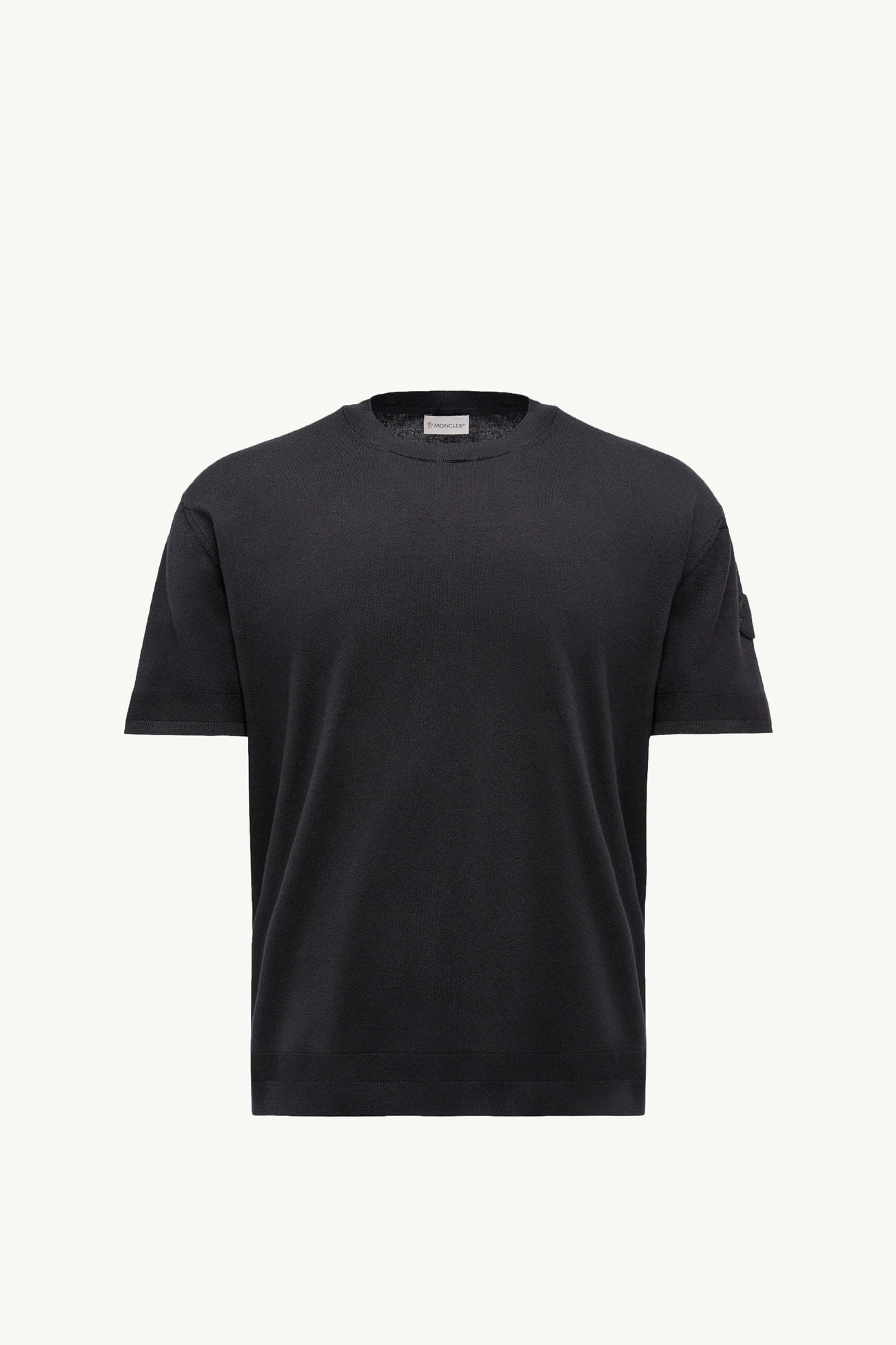 T-shirt en maille de soie et coton Hommes Noir Moncler 2