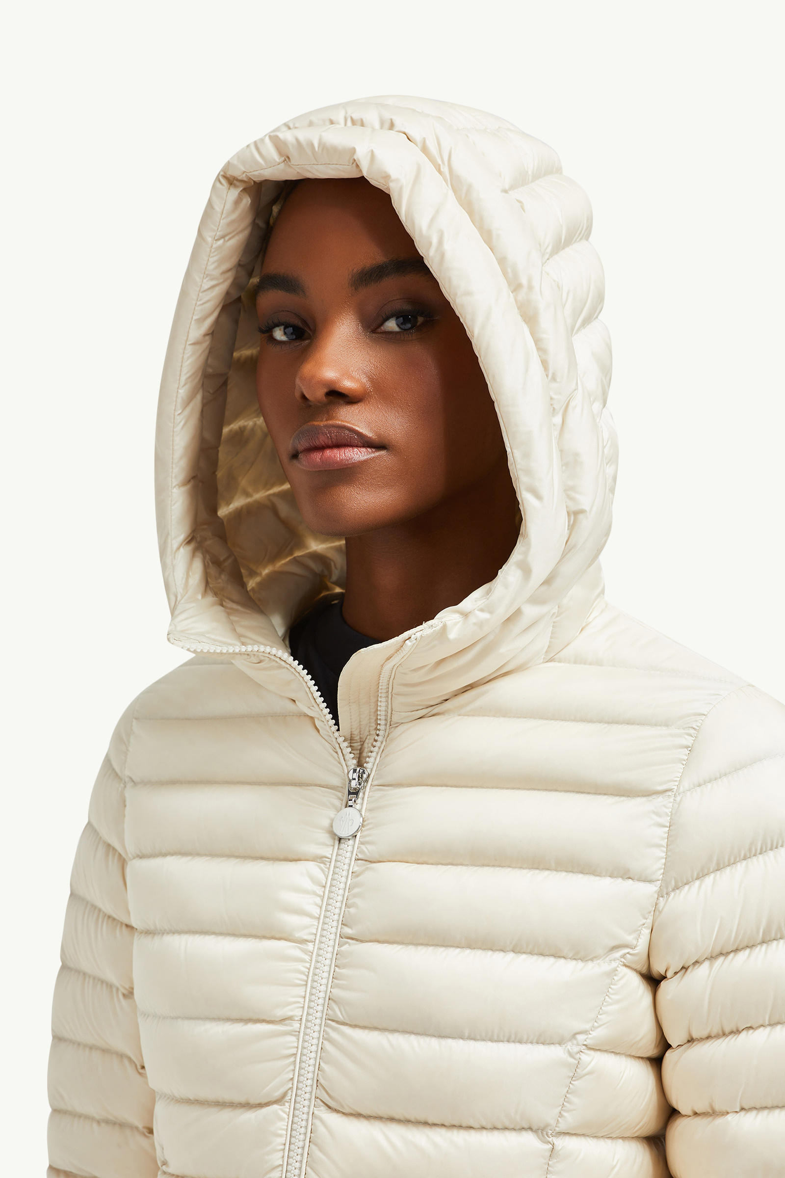 Ige Hooded Short Down Jacket Women White Ivory Moncler 6