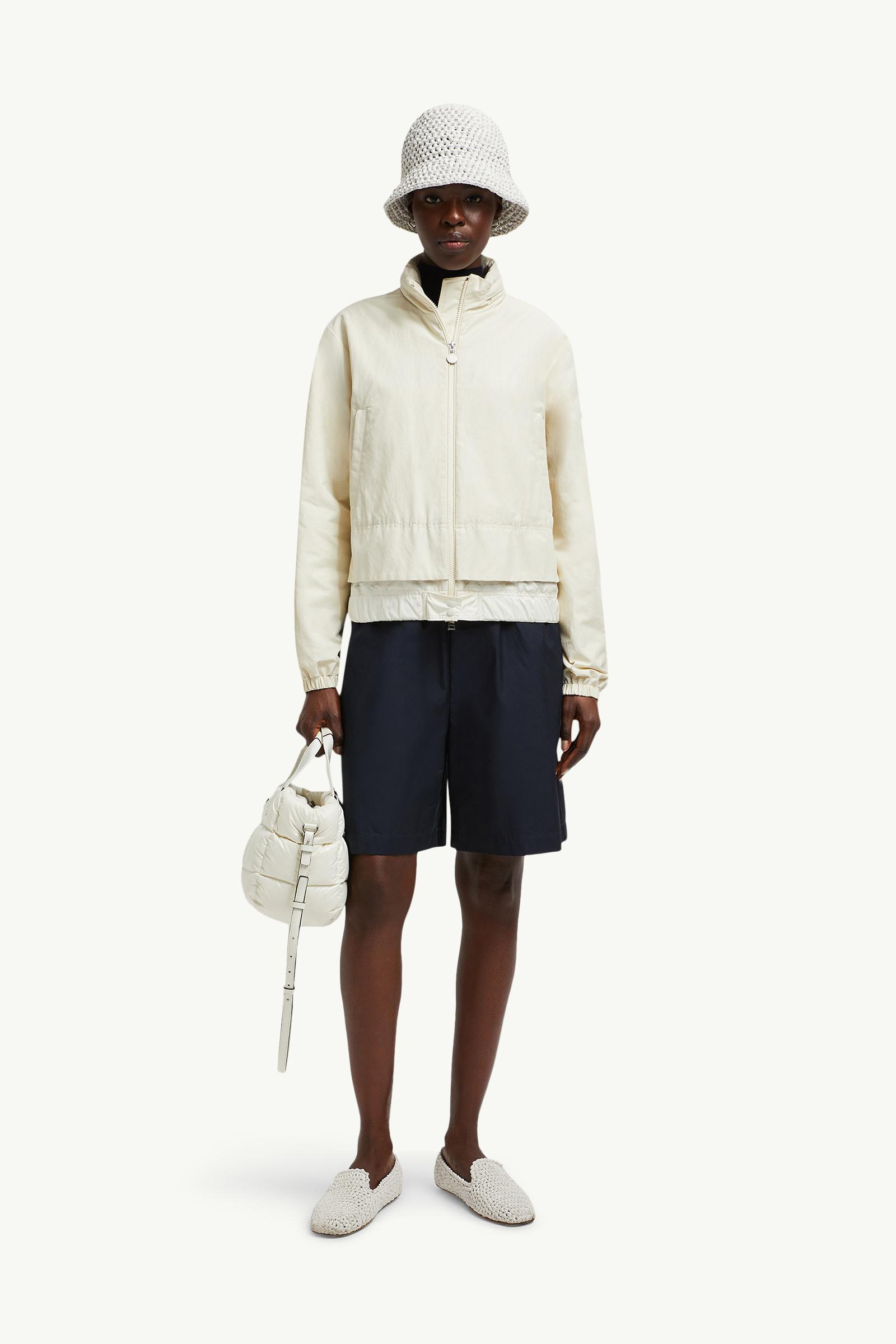 White Janze Hooded Twill Short Down Jacket - Short Down