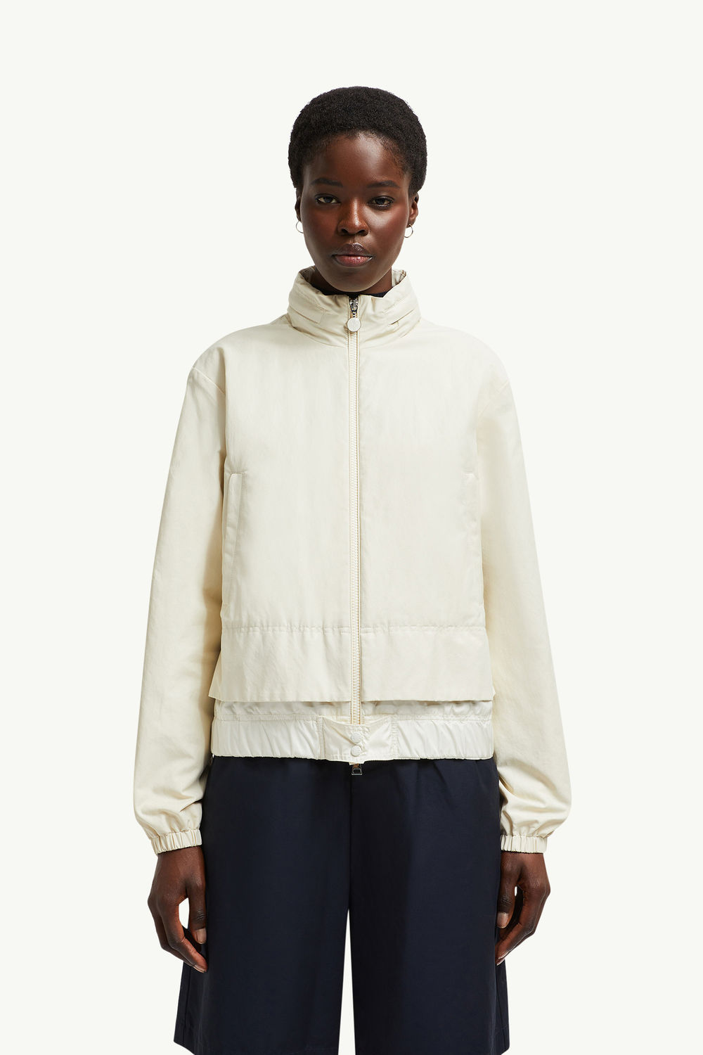 Janze Hooded Twill Short Down Jacket Women White Moncler 3