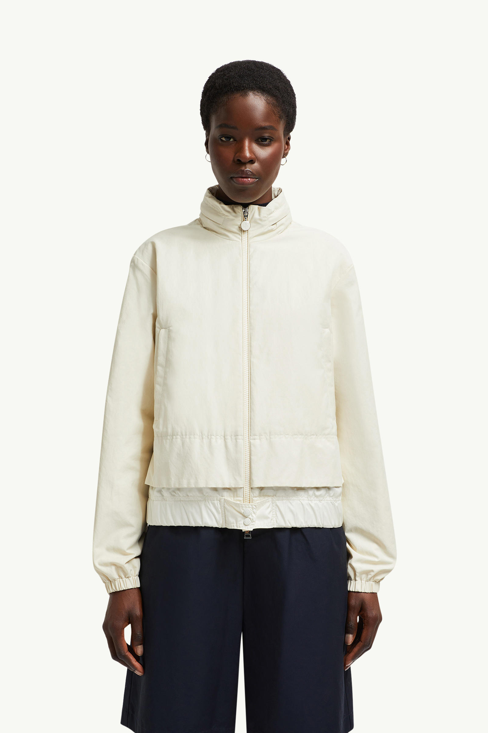 Janze Hooded Twill Short Down Jacket Women White Moncler 3