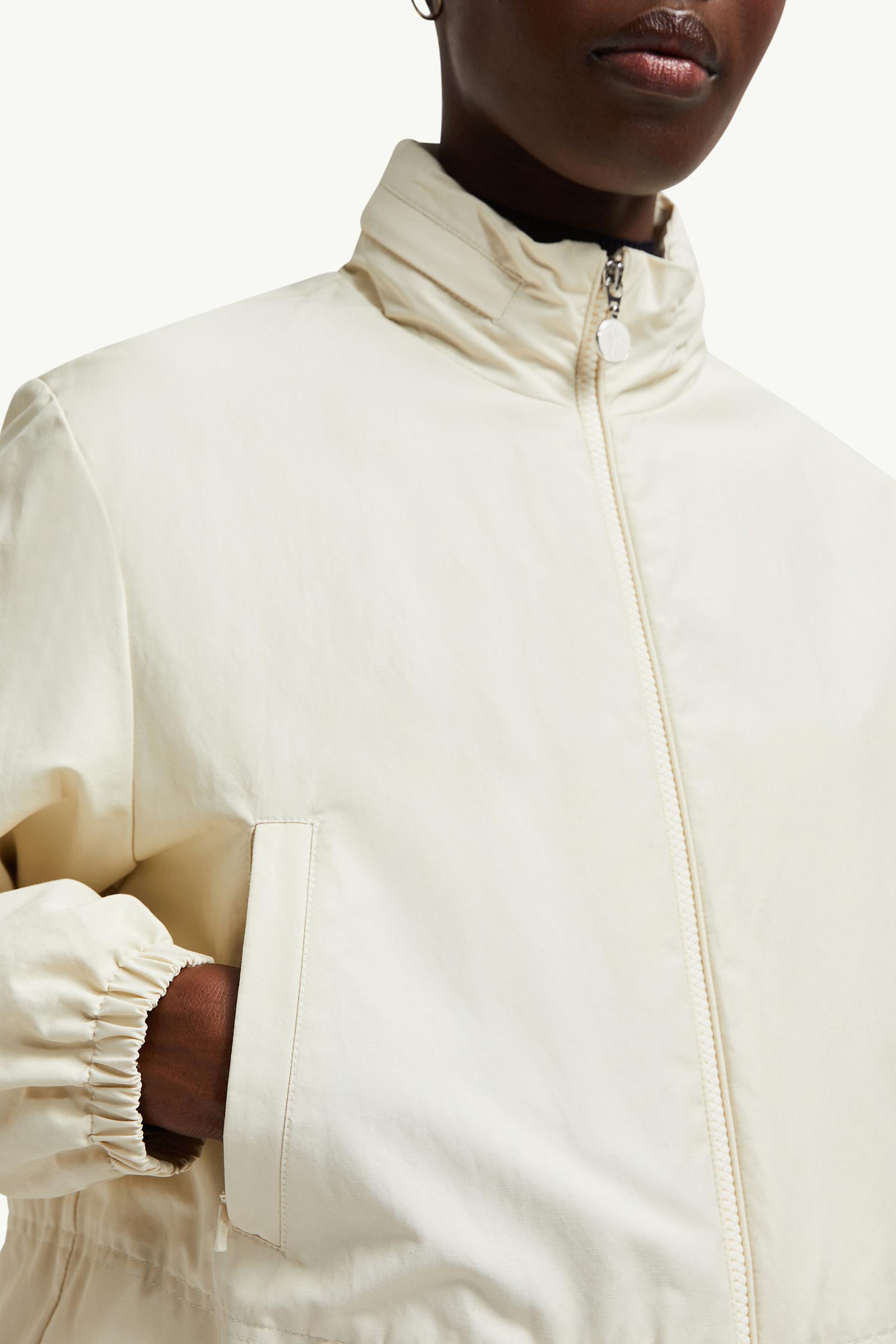 White Janze Hooded Twill Short Down Jacket - Short Down