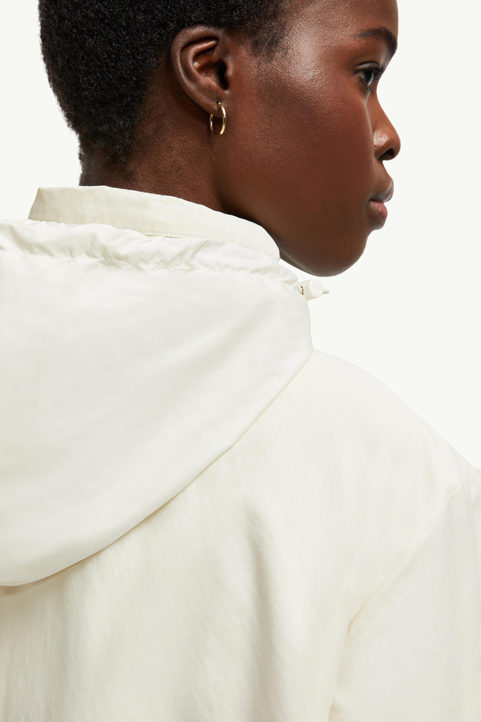 Janze Hooded Twill Short Down Jacket Women White Moncler 6