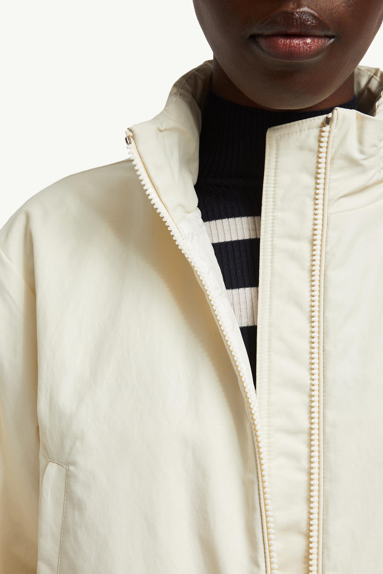 White Janze Hooded Twill Short Down Jacket - Short Down