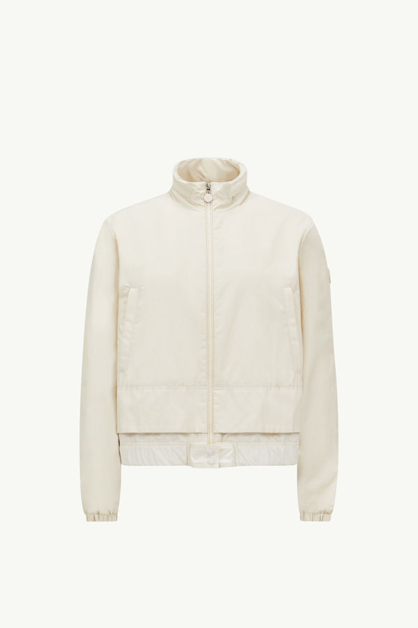 Janze Hooded Twill Short Down Jacket Women White Moncler 2