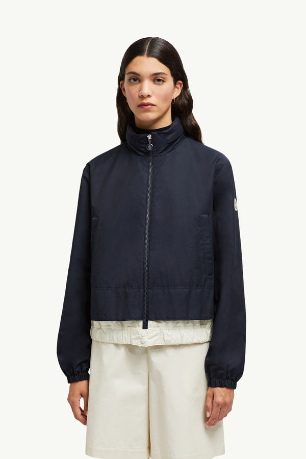 Janze Hooded Twill Short Down Jacket Women Navy Blue Moncler 3