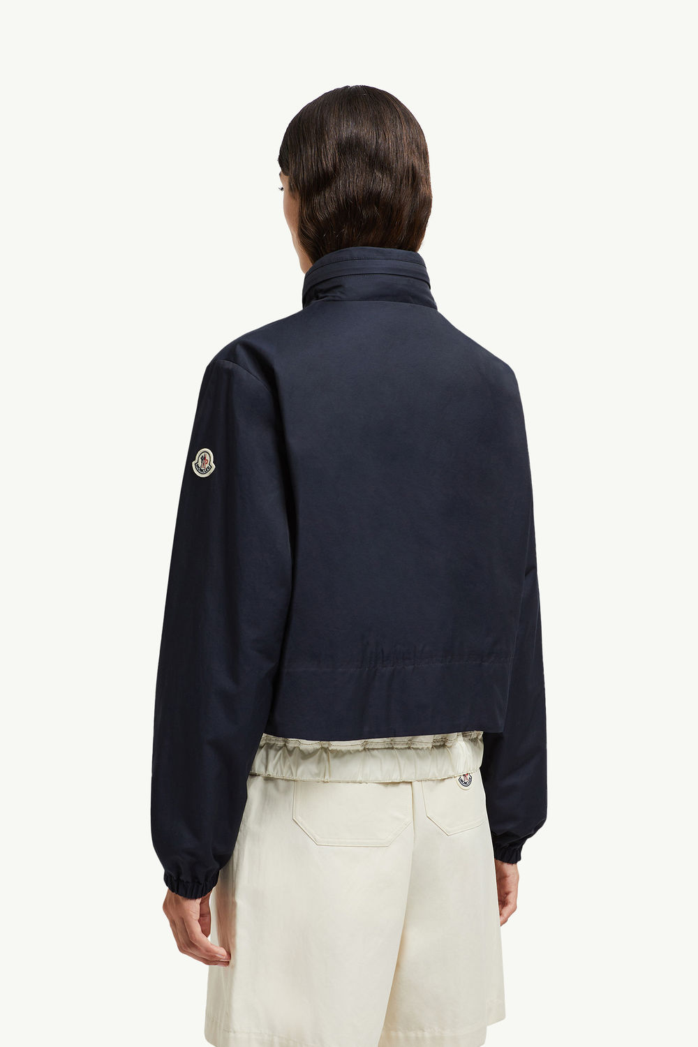 Janze Hooded Twill Short Down Jacket Women Navy Blue Moncler 4