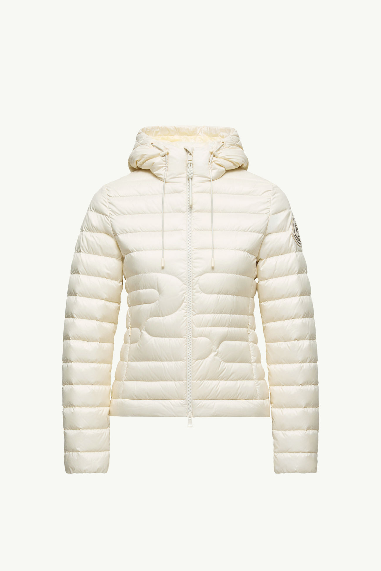 Xiaobai連帽蛇紋絎縫短身羽絨外套 女士 象牙白色 Moncler 2