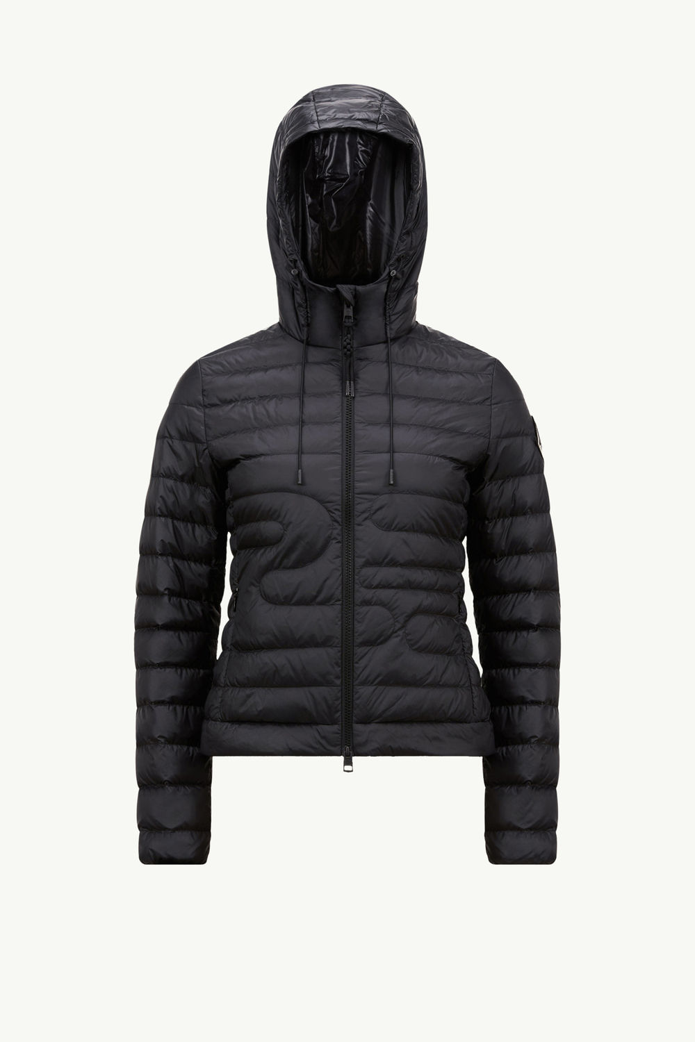 Xiaobai Hooded Snake-Quilted Short Down Jacket Women Black Moncler 2