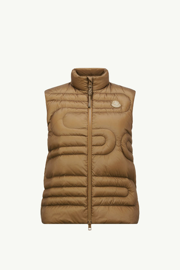 Gilet imbottito in piuma Xihu con trapuntatura a serpente Donna Marrone Chiaro Moncler 2