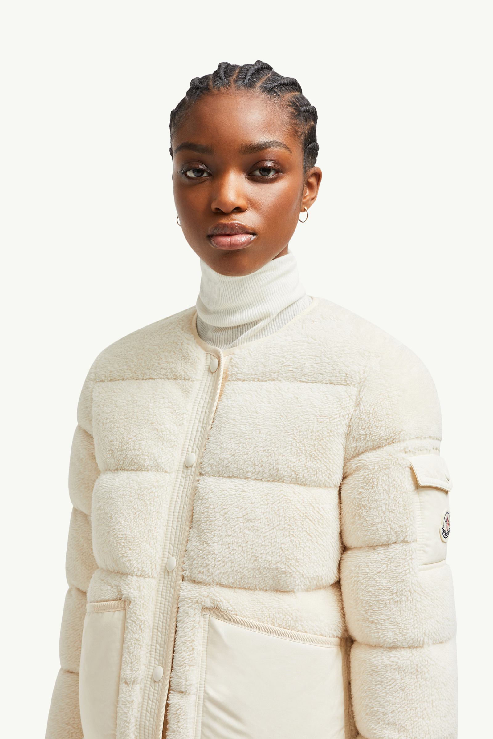 Plumífero corto efecto peluche Floyrac Mujer Blanco Moncler 1