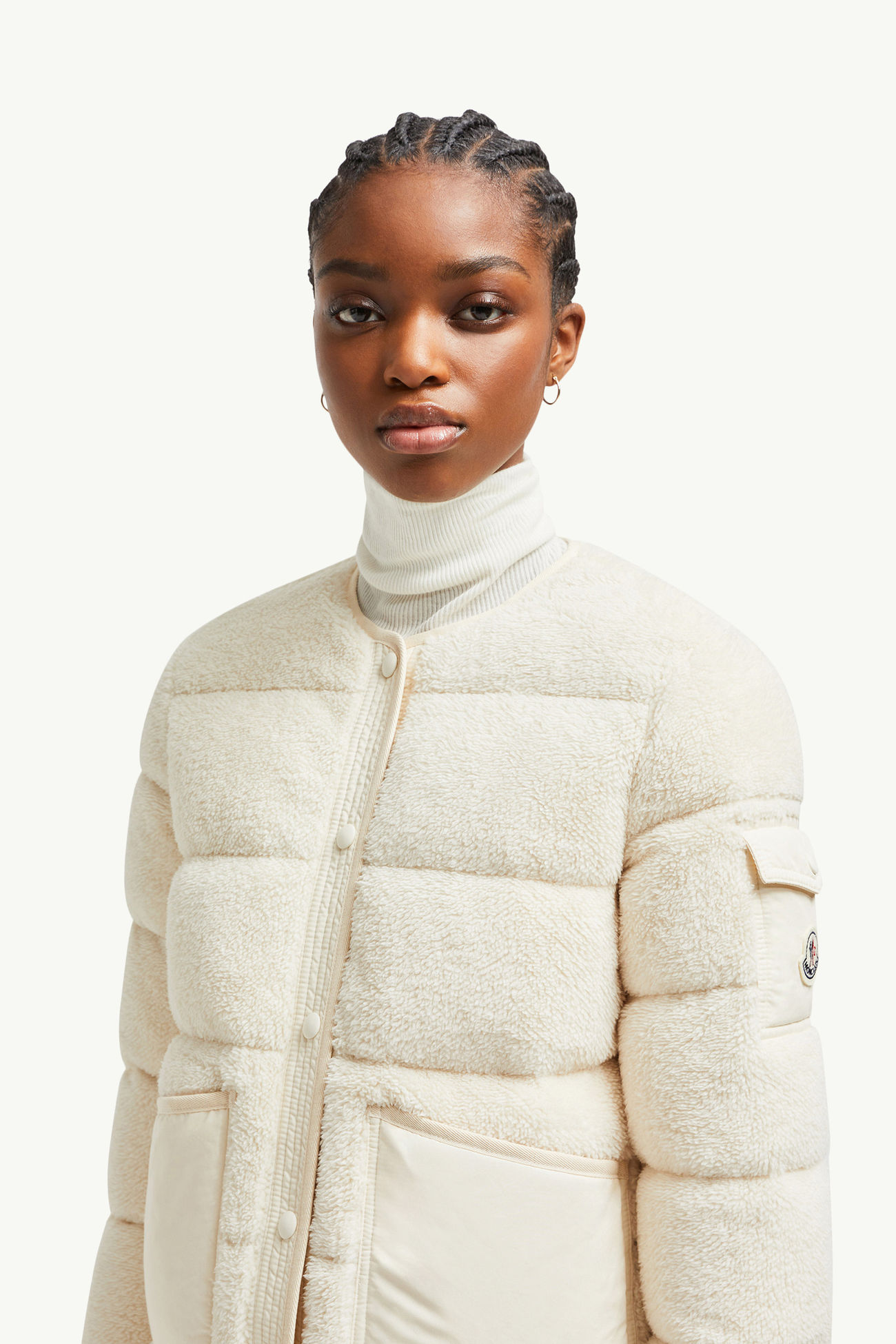 Floyrac Teddy Short Down Jacket Women White Moncler 1
