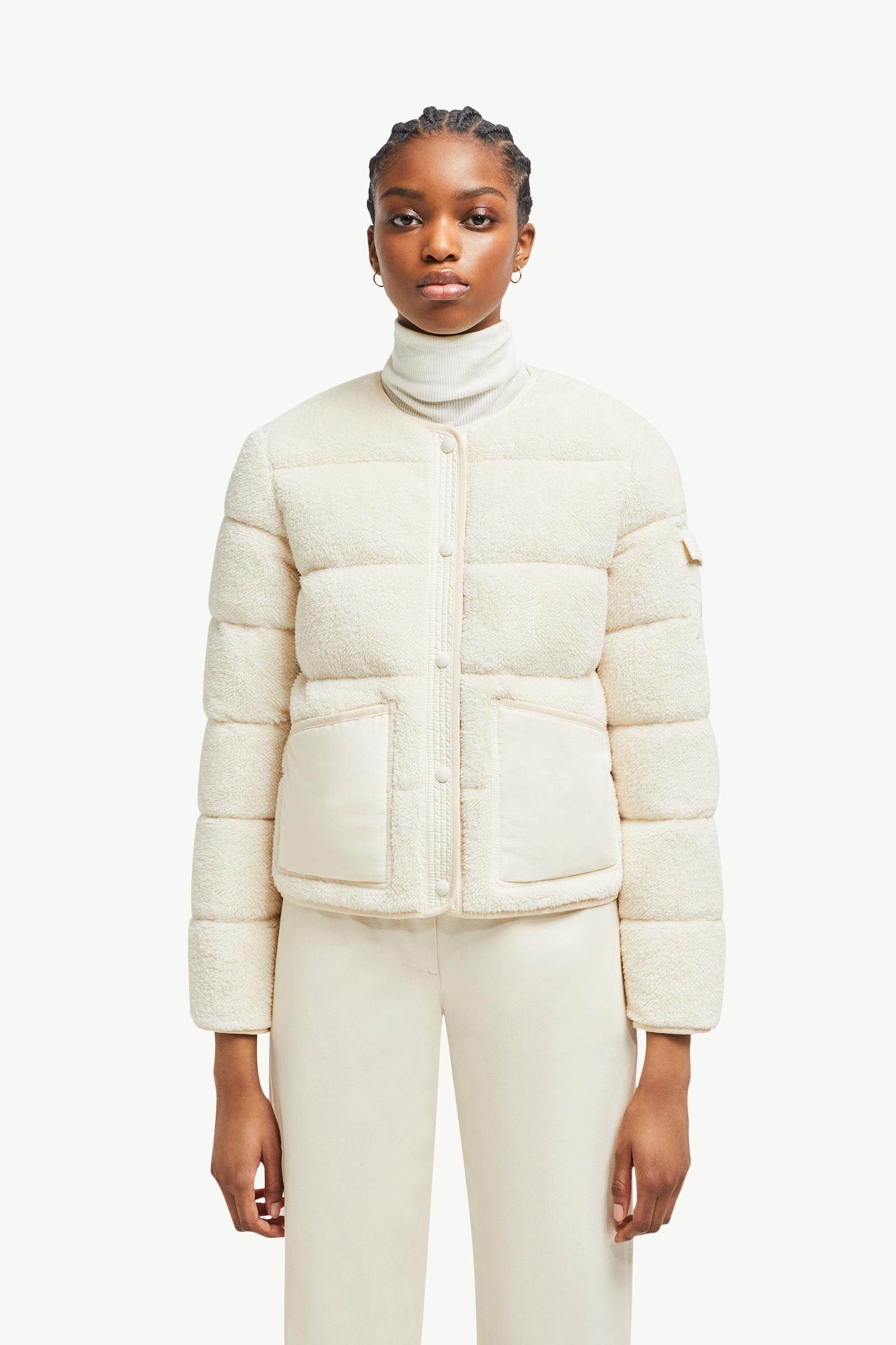 White Floyrac Teddy Short Down Jacket - Short Down Jackets for