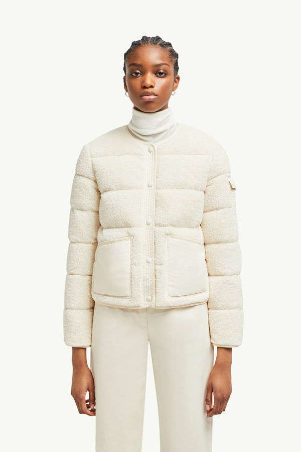 Floyrac女士泰迪绒短款羽绒夹克外套 女士 白色 Moncler 3