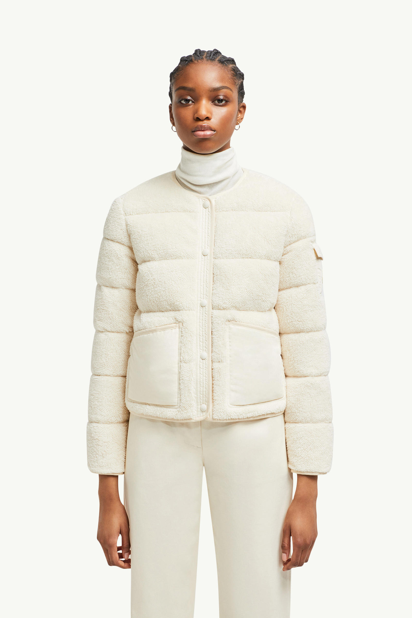 Plumífero corto efecto peluche Floyrac Mujer Blanco Moncler 3