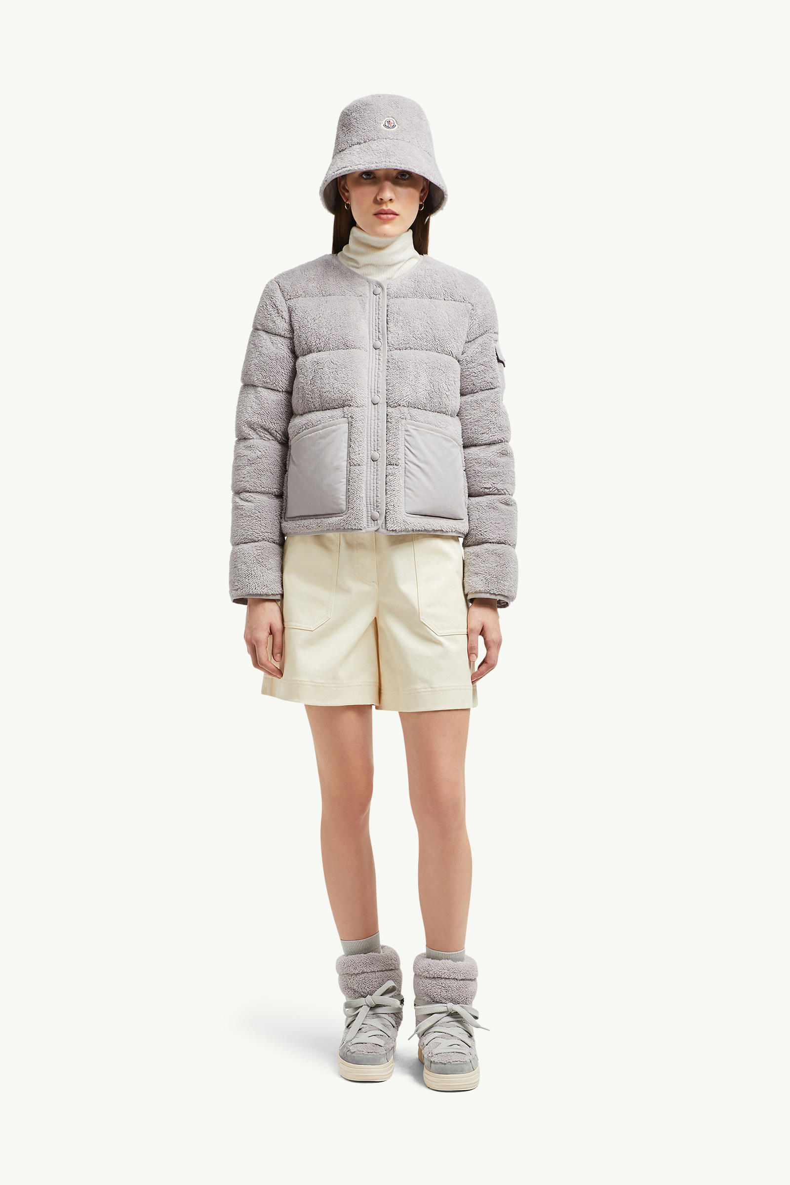 Floyrac女士泰迪绒短款羽绒夹克外套 女士 灰色 Moncler 0
