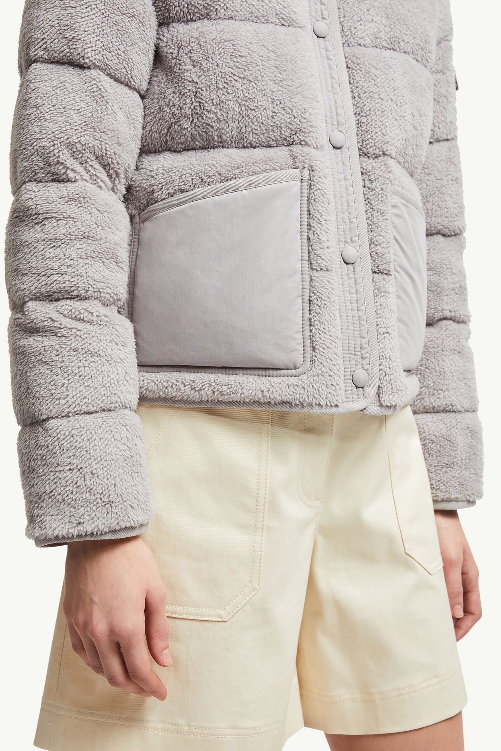 Floyrac Teddy Short Down Jacket Women Gray Moncler 6