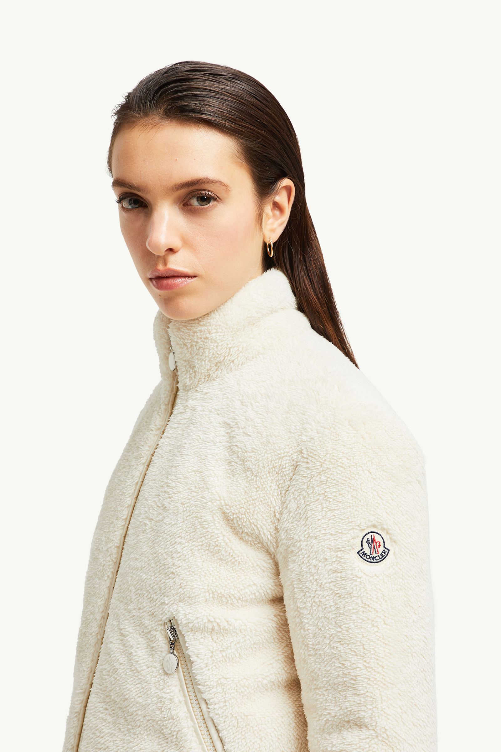 Polignac Teddy Short Down Jacket Women White Moncler 1