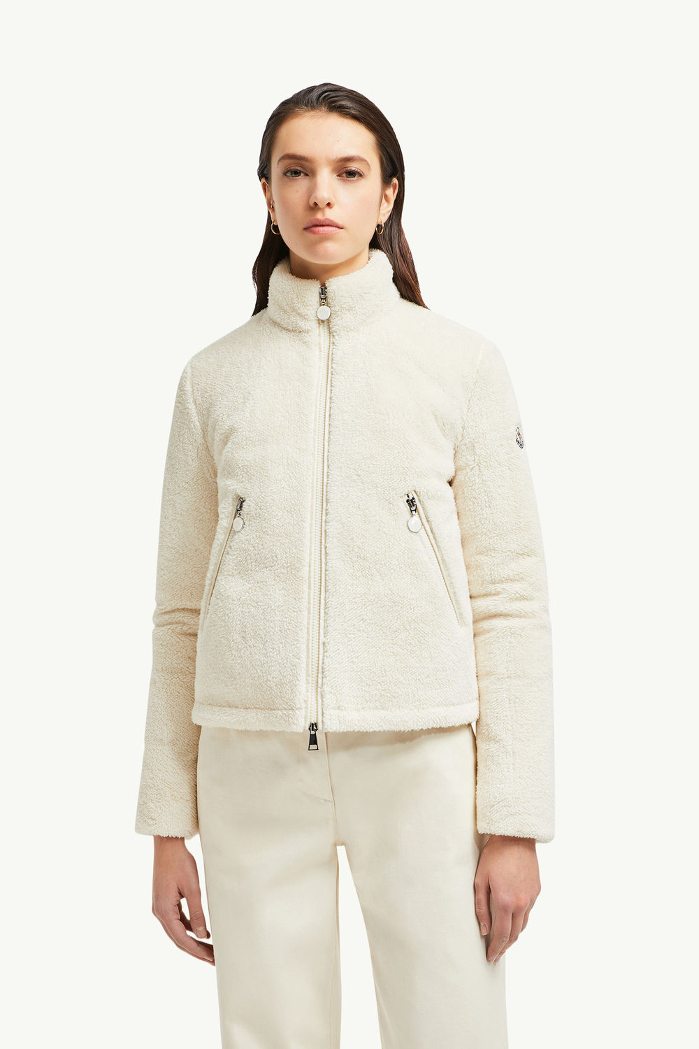 Polignac Teddy Short Down Jacket Women White Moncler 3
