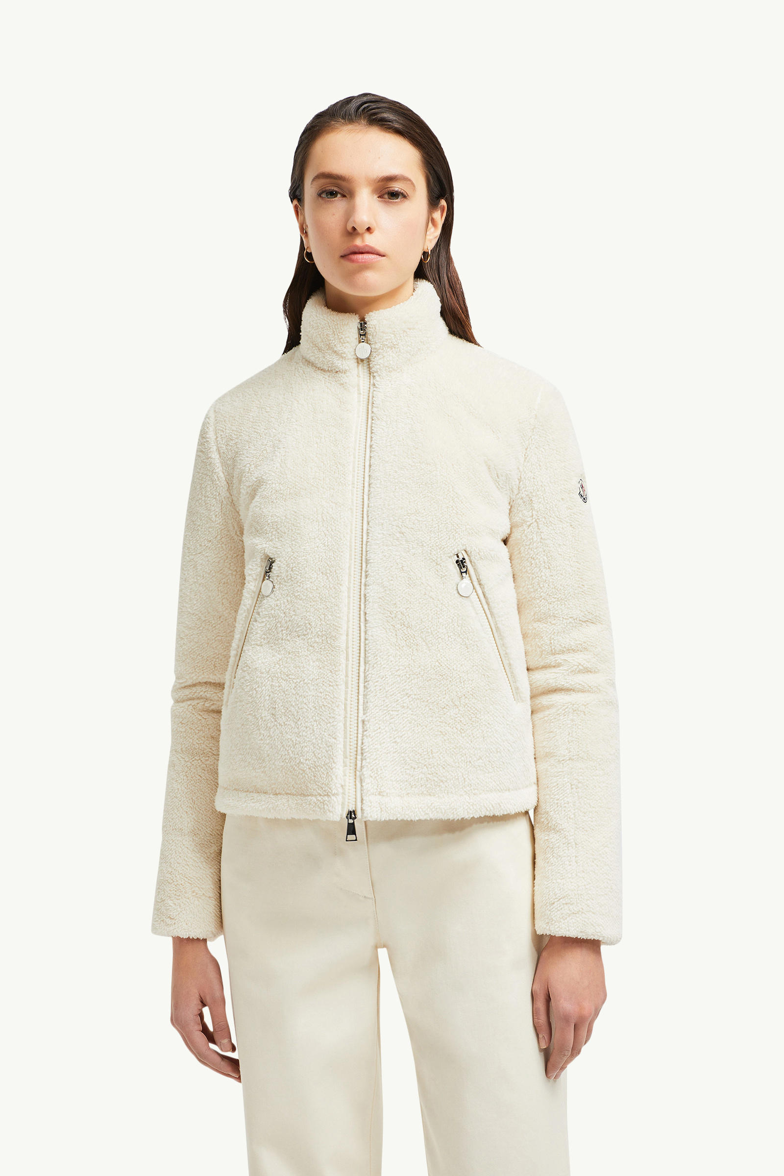 Polignac Teddy Short Down Jacket Women White Moncler 3