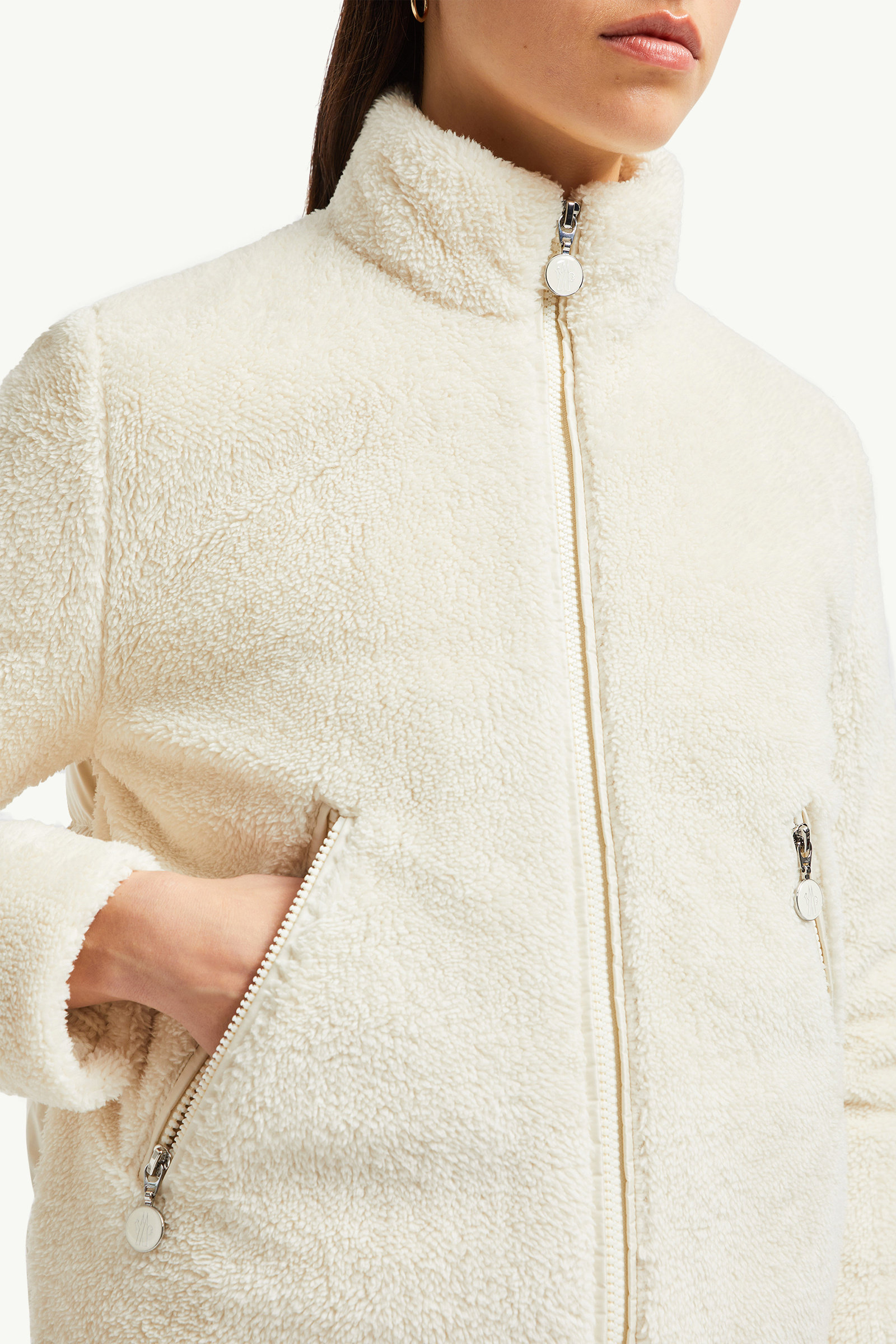Polignac Teddy Short Down Jacket Women White Moncler 5
