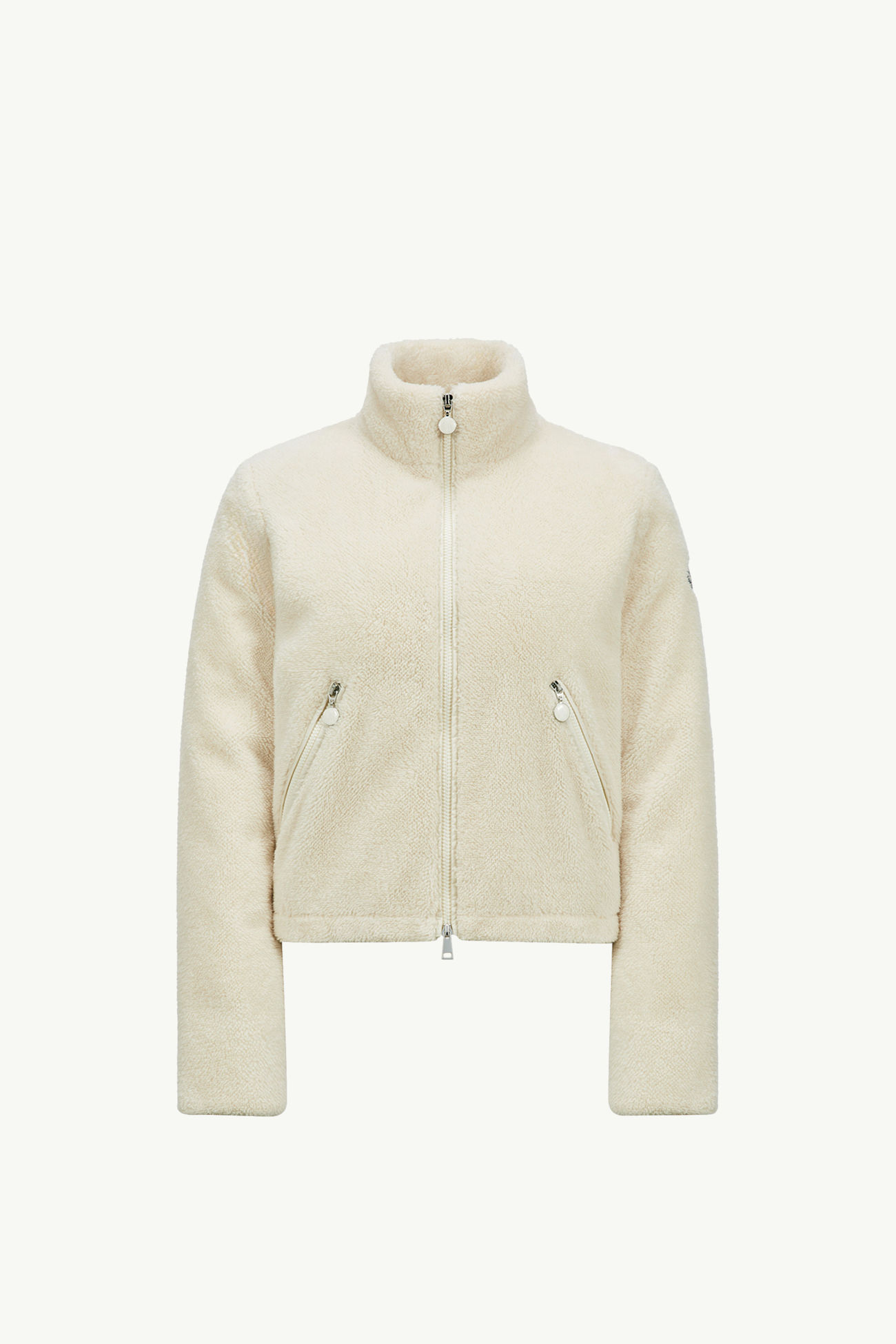 Piumino corto Polignac in pile effetto teddy Donna Bianco Moncler 2