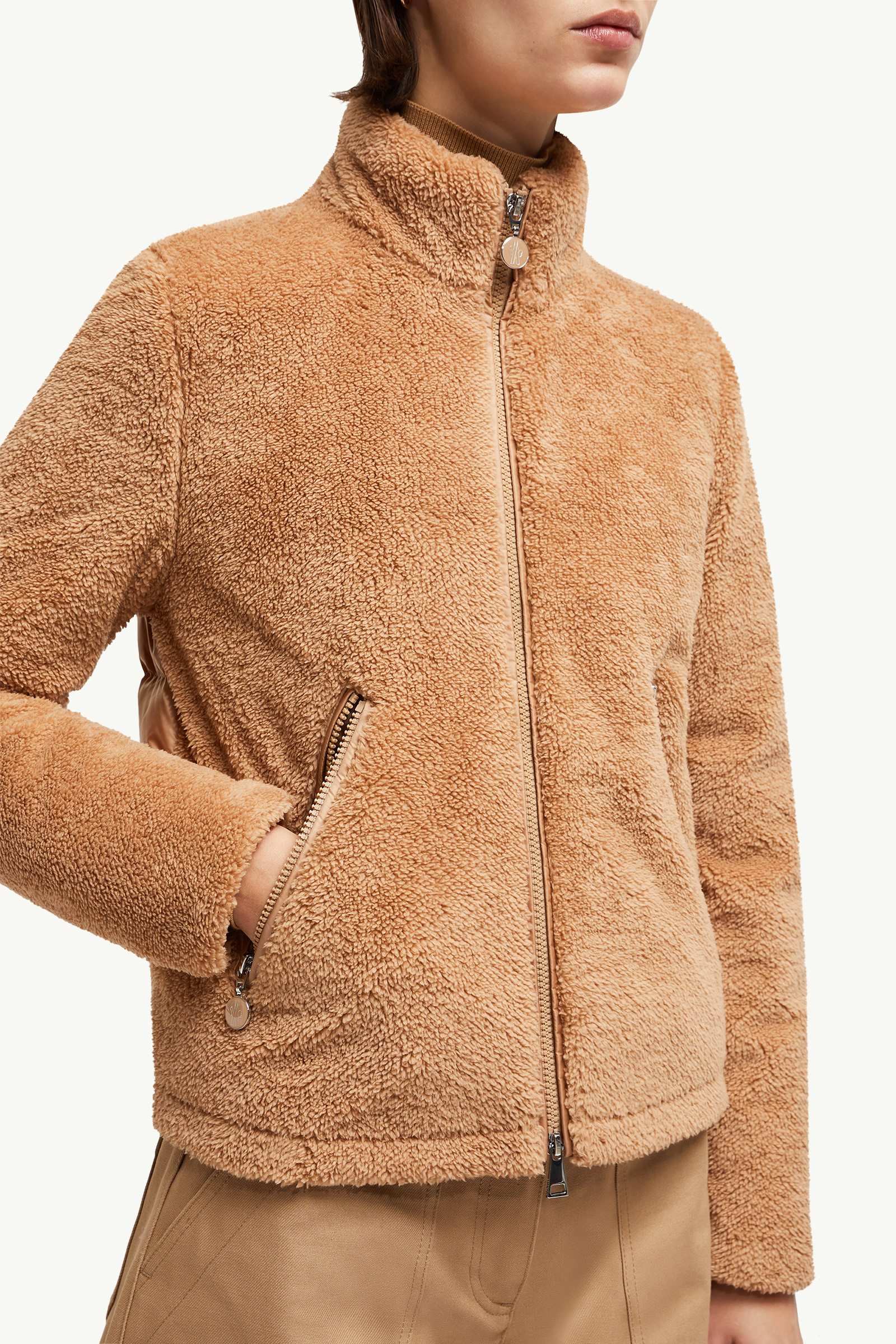 Camel Beige Polignac Teddy Short Down Jacket - Short Down