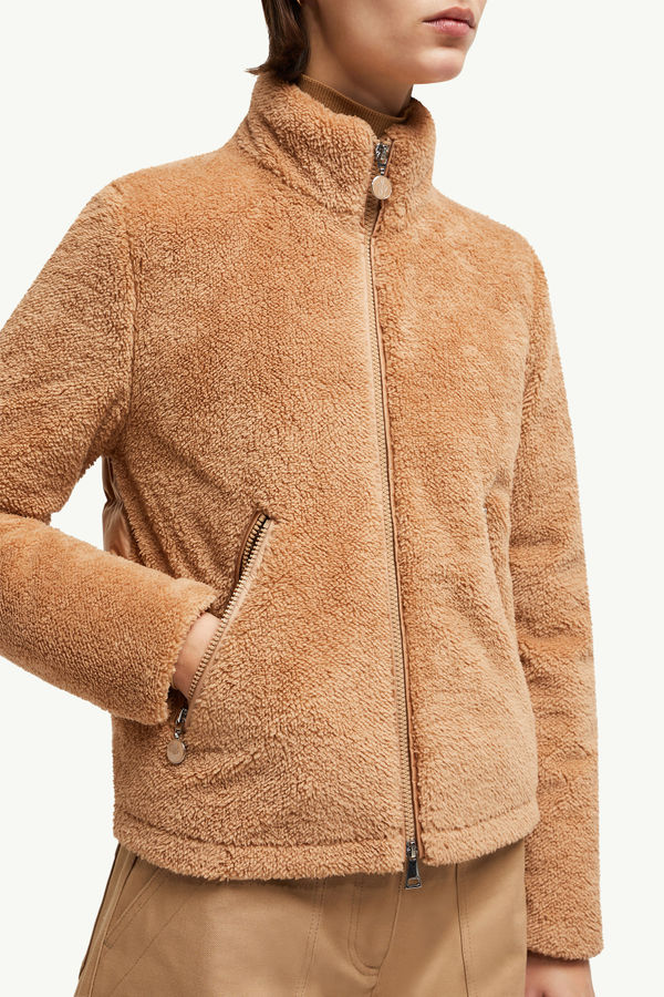 Polignac Teddy Short Down Jacket Women Camel Beige Moncler 5