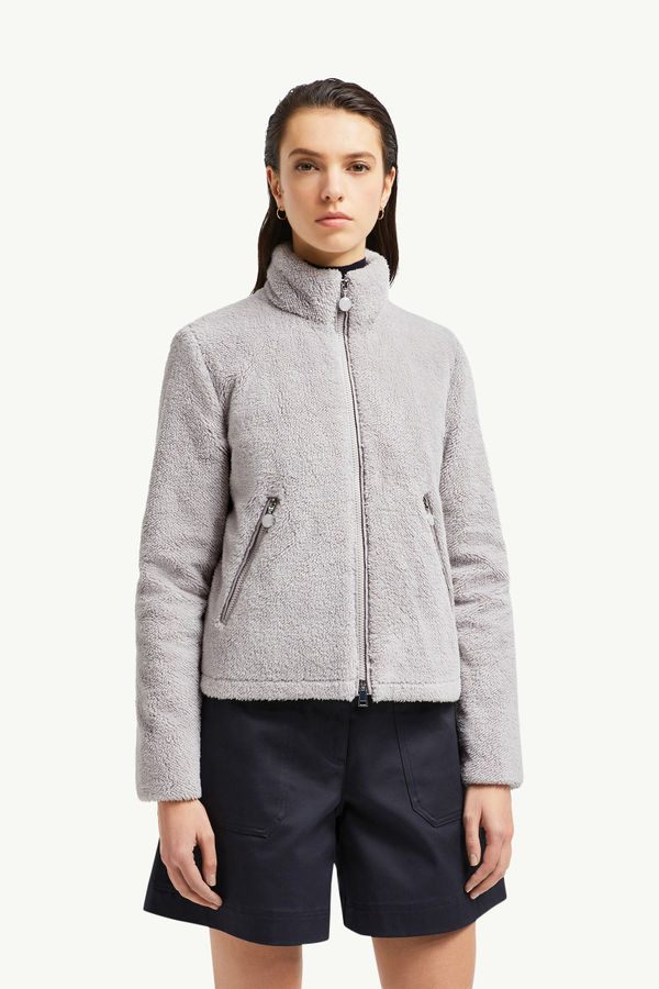 Doudoune courte Polignac en teddy Femmes Gris Moncler 3