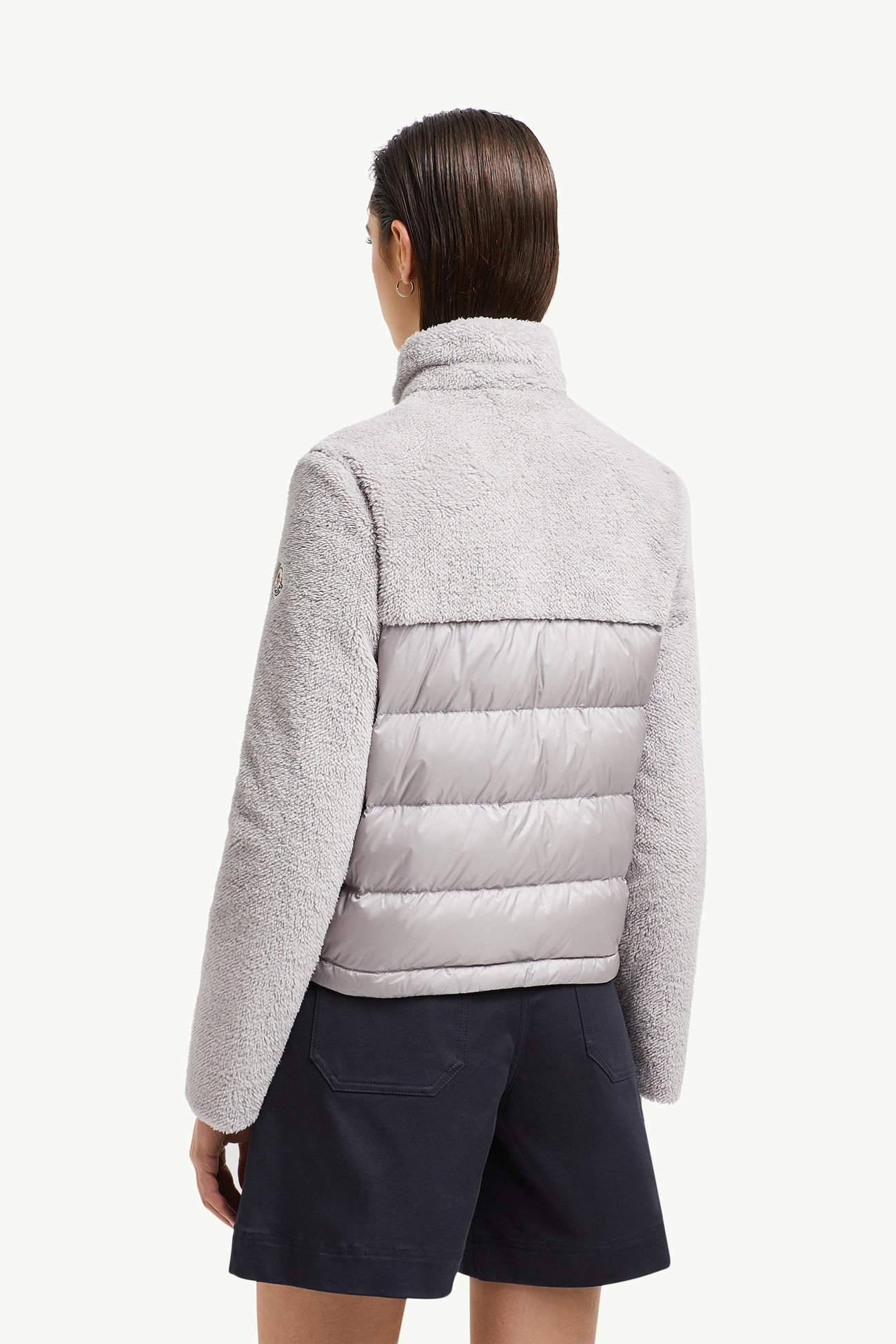 Polignac Teddy Short Down Jacket Women Grey Moncler 4