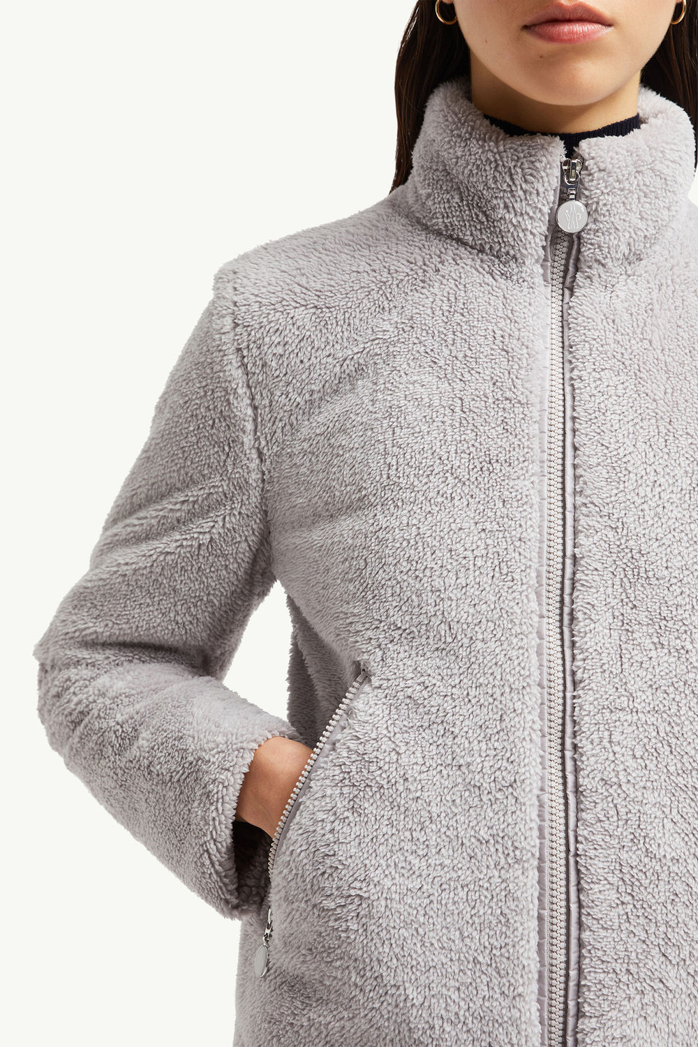 Polignac Teddy Short Down Jacket Women Gray Moncler 5