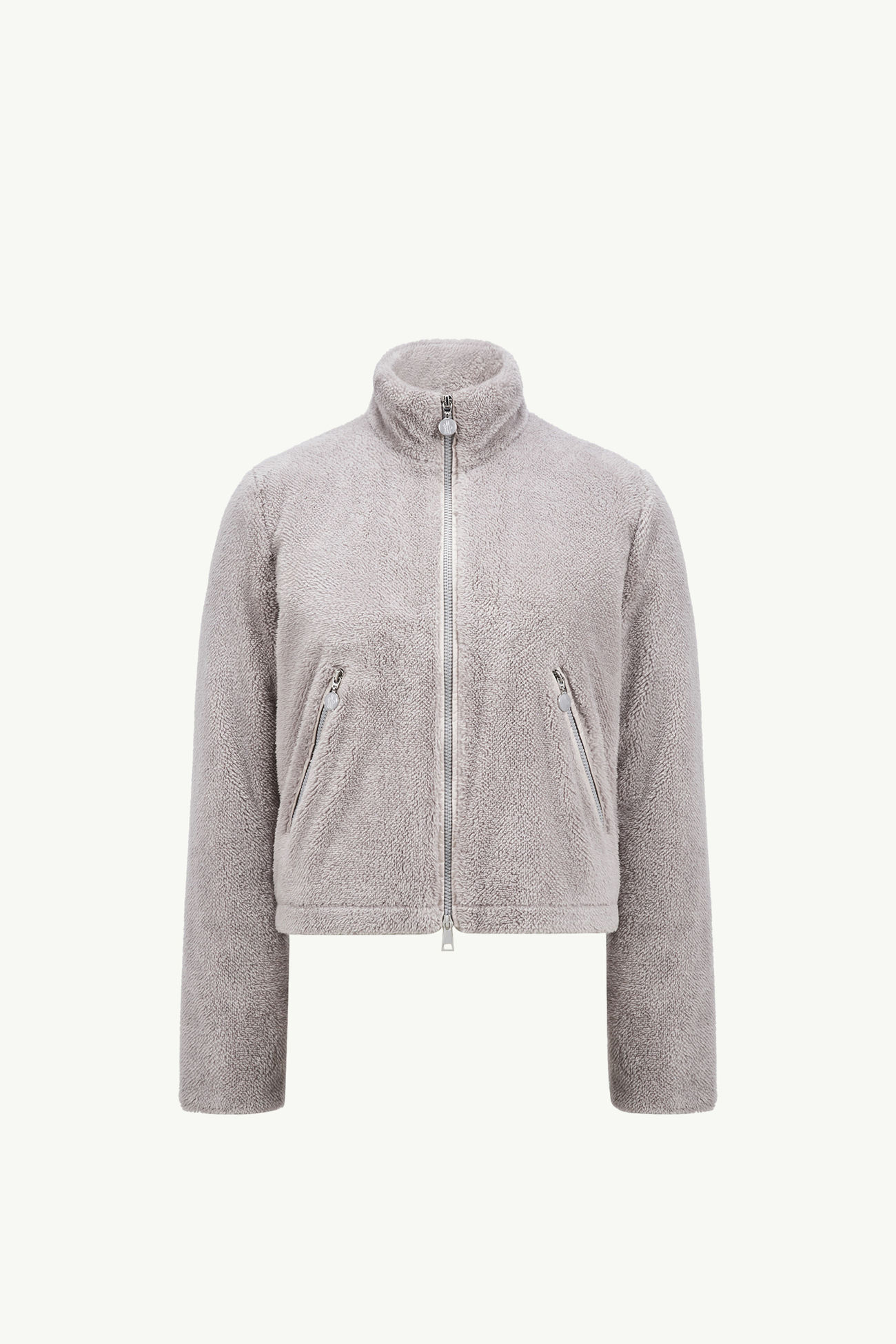 Piumino corto Polignac in pile effetto teddy Donna Grigio Moncler 2