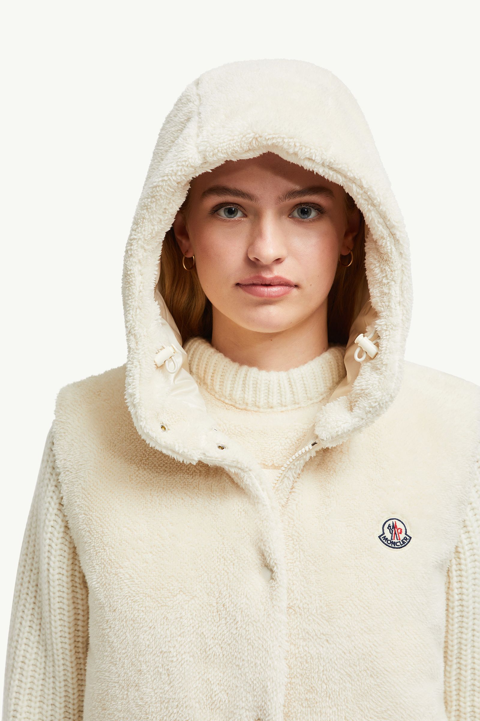 Floy Teddy Hooded Down Gilet Women White Moncler 1