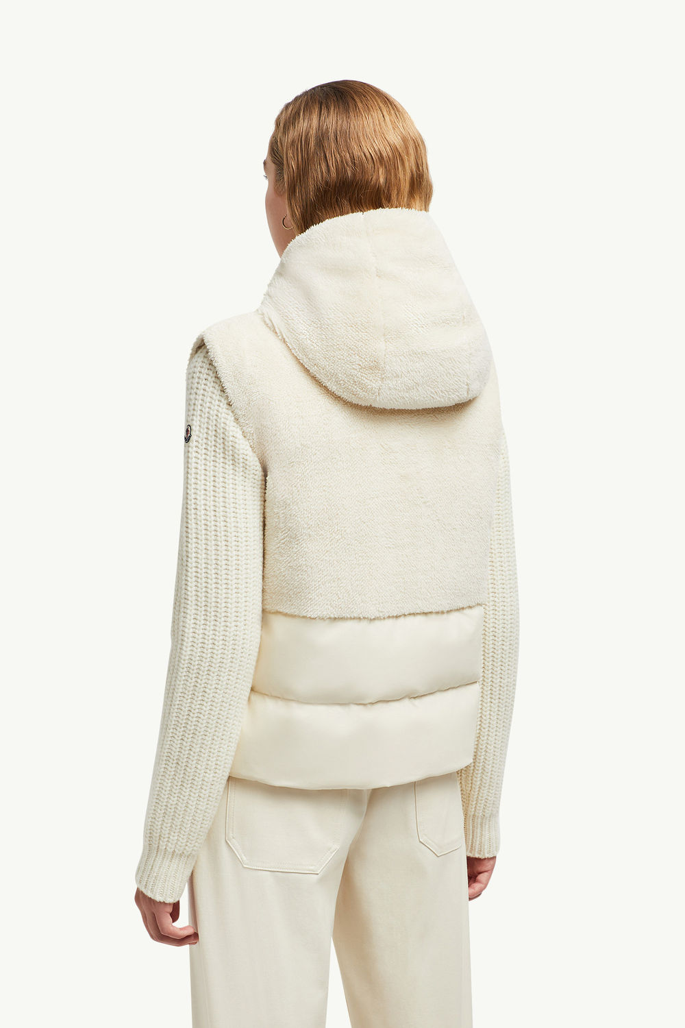 Floy Teddy Hooded Down Gilet Women White Moncler 4
