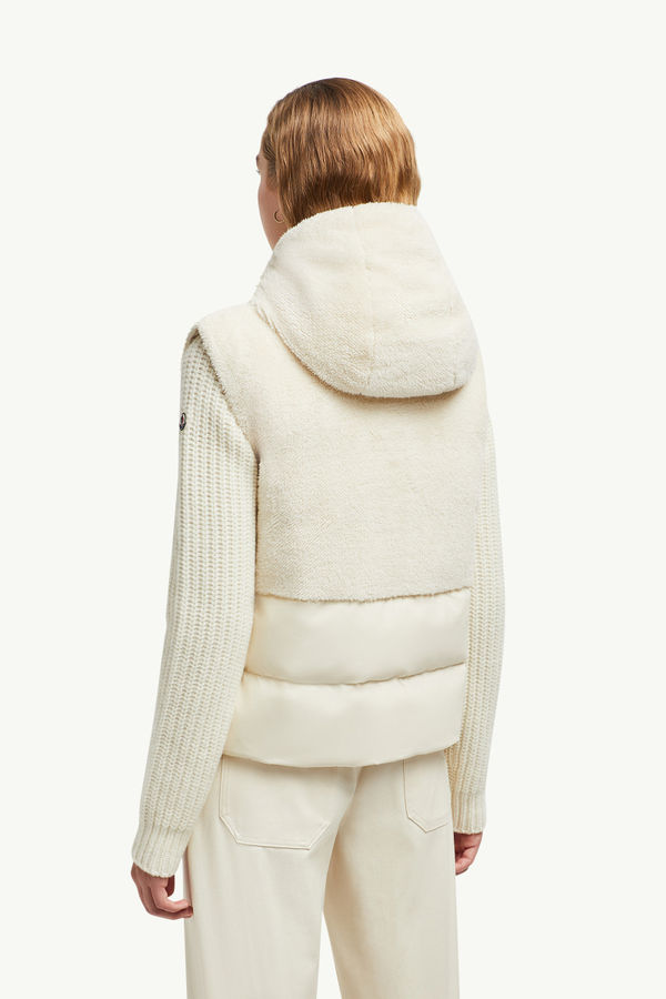 Floy Teddy Hooded Down Gilet Women White Moncler 4