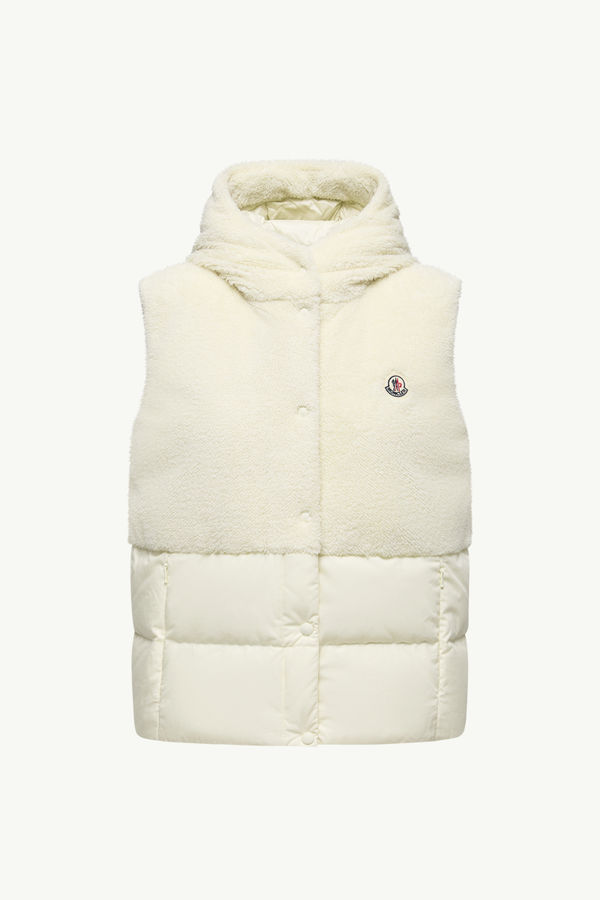 Floy Teddy Hooded Down Gilet Women White Moncler 2