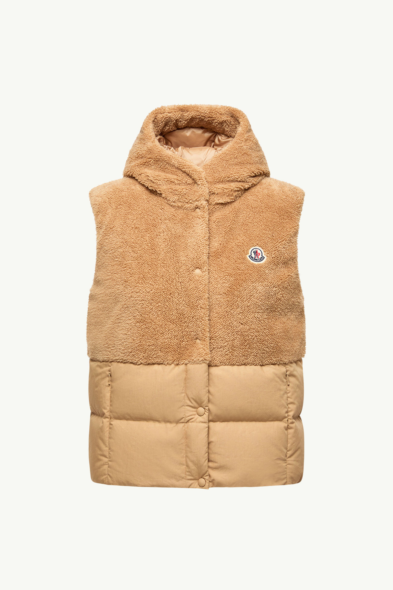 Floy Teddy Hooded Down Vest Women Camel Beige Moncler 2